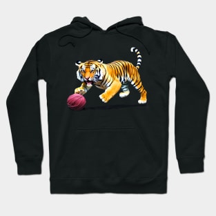 Tiger Playing with Ball of Yarn Hoodie